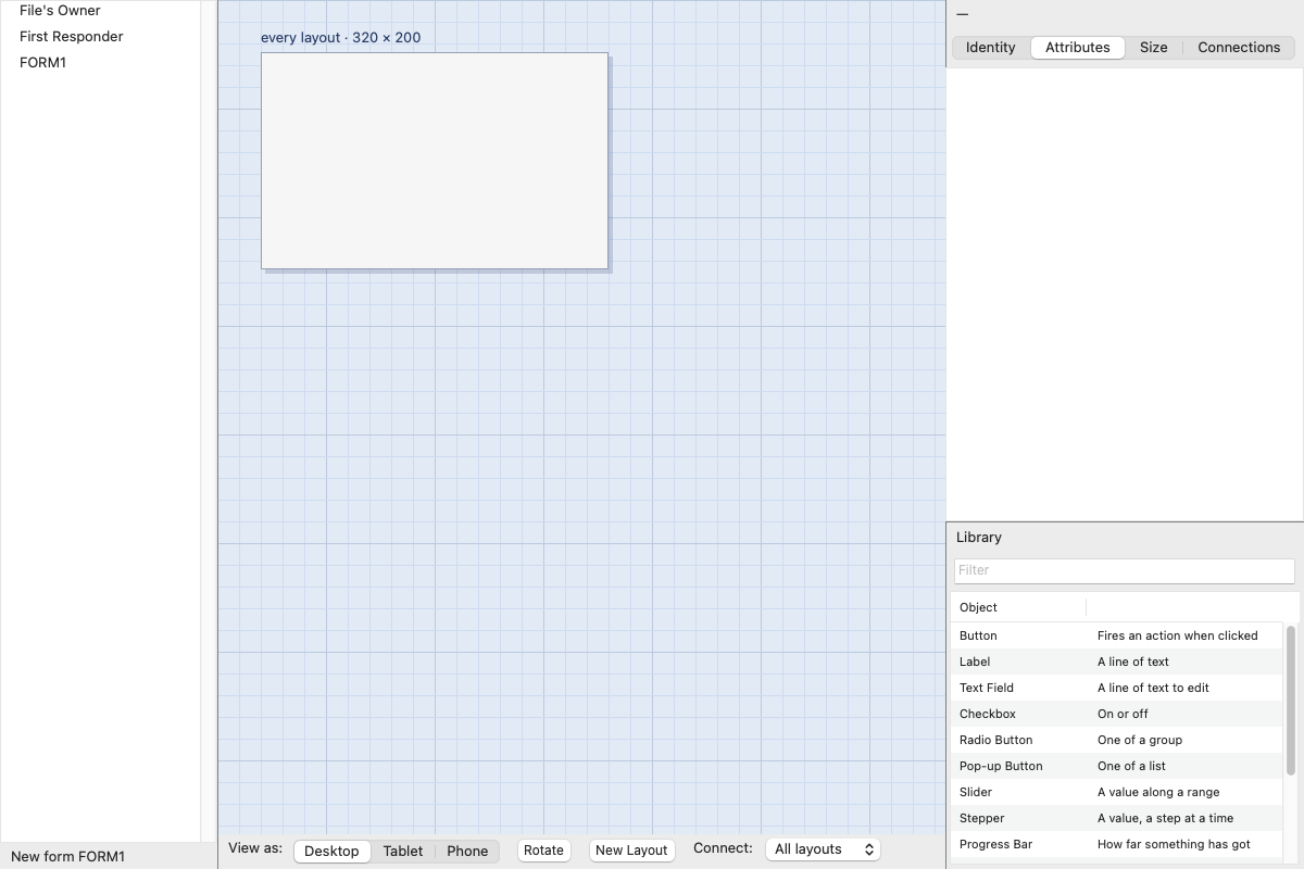 A new, empty form